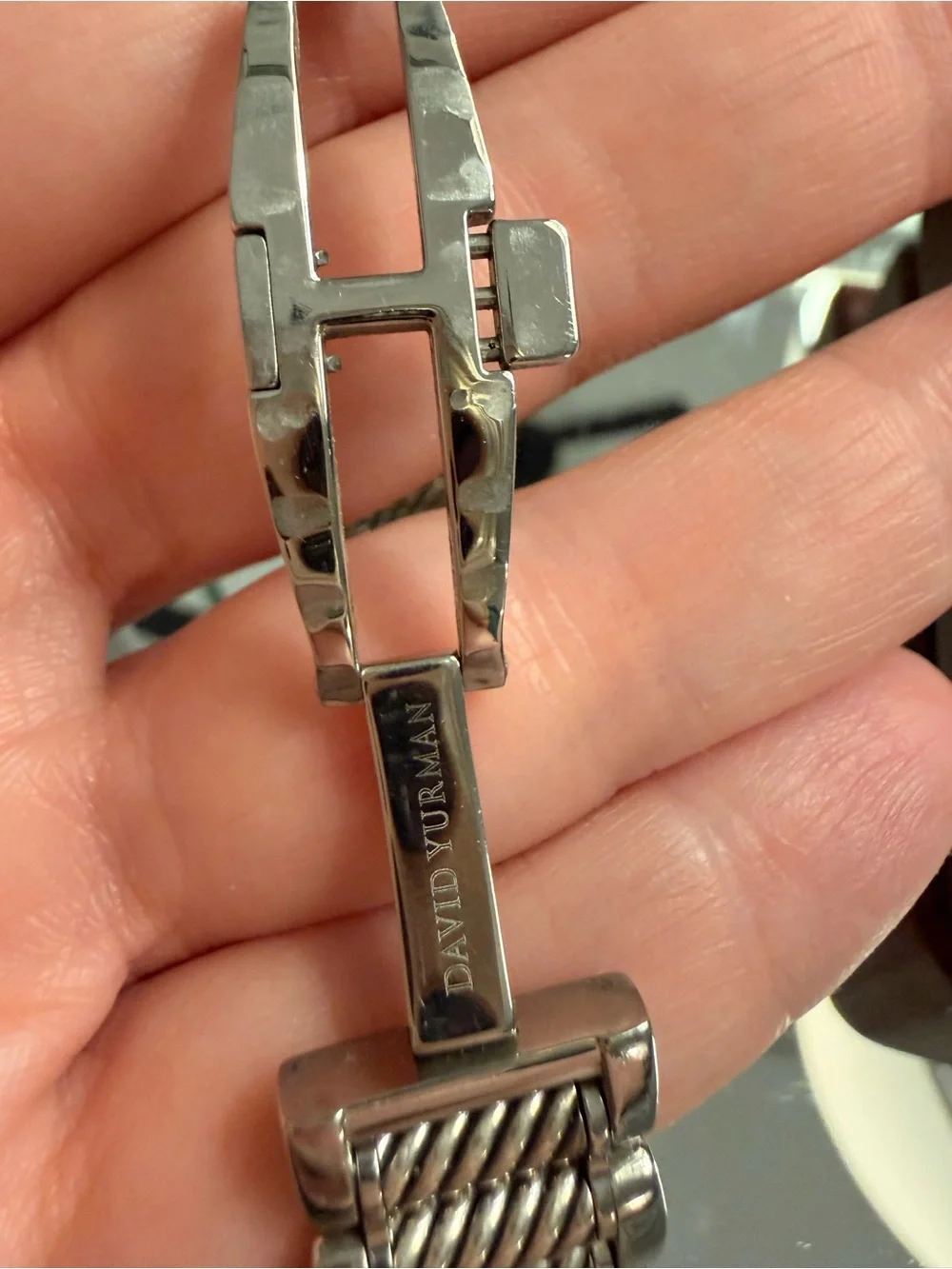 David Yurman Women's Diamond Bezel Watch Silver Cable Link